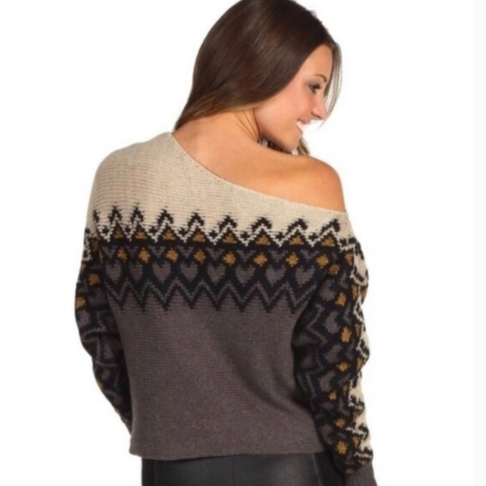 Free People Heart Isle Off the Shoulder Cozy Sweater S